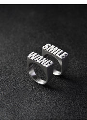 Customized Name Couple Ring Customized Sterling Silver Couple Style