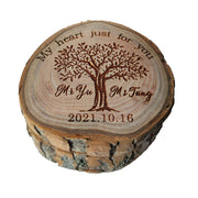 Log Custom Solid Wood Personalized Proposal Ring Jewelry Box