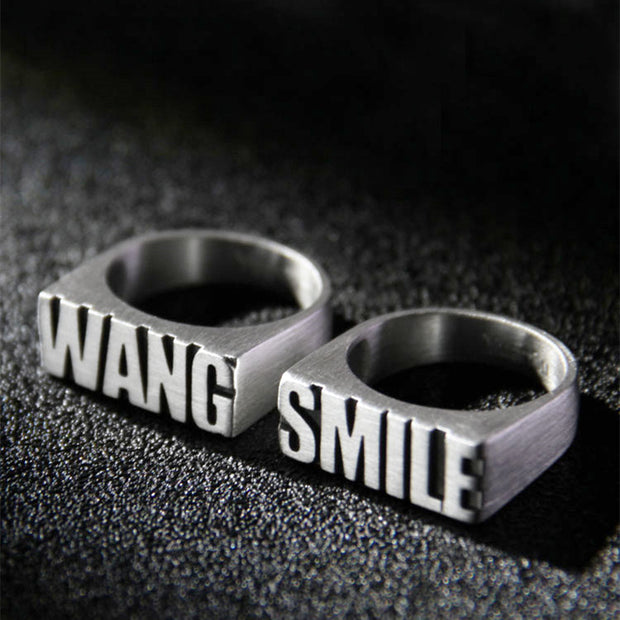 Customized Name Couple Ring Customized Sterling Silver Couple Style