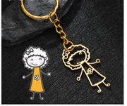 Stainless Steel Children Cartoon Hand Drawn Doodle Name Necklace