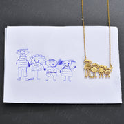 Stainless Steel Children Cartoon Hand Drawn Doodle Name Necklace